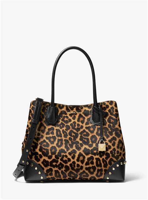 michael kors mercer leopard tote|michael kors mercer bag large.